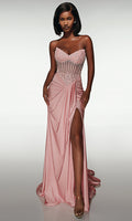 Alyce Paris 62057 - Schimmerndes Kleid mit Raffungen und Schnürung – Farbe Schwarz