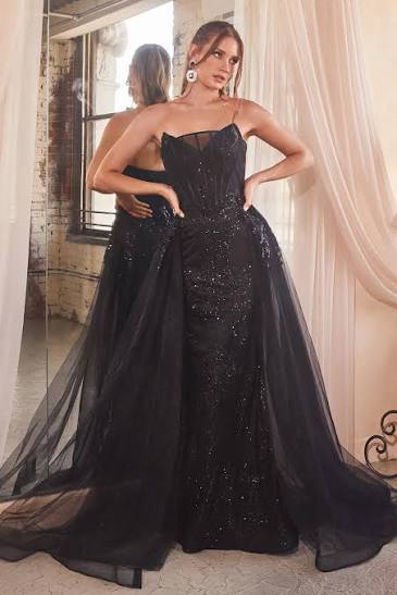 Ladivine J858 - Figurbetontes besticktes Abendkleid