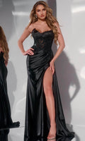 Jovani 43848 - Abiballkleid mit Stickerei und Drapierung – Farbe Schwarz