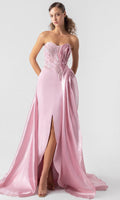 MNM Couture G1937 - Abendkleid mit Herz-Ausschnitt und Raffdetails – Farbe Pink
